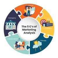 5C's of marketing analysis vector