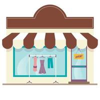 Clothing retail storefront vector illustration isolated graphic