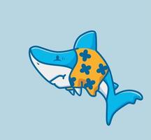 cute shark upset. cartoon animal travel holiday vacation summer concept Isolated illustration. Flat Style suitable for Sticker Icon Design Premium Logo vector. Mascot Character vector