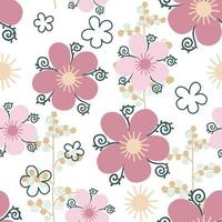 Seamless Pattern in hand drawn boho style vector