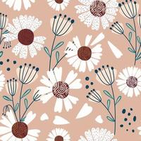 Seamless Pattern in hand drawn boho style vector