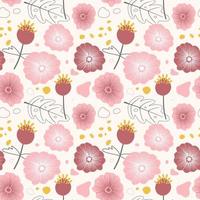 Seamless Pattern in hand drawn boho style vector