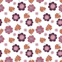 Abstract Floral seamless pattern in organic hand drawn boho style vector