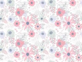 Abstract Floral seamless pattern in organic hand drawn boho style vector
