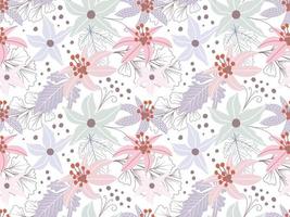 Abstract Floral seamless pattern in organic hand drawn boho style vector