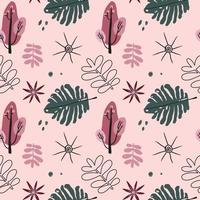 Seamless Pattern in hand drawn boho style vector