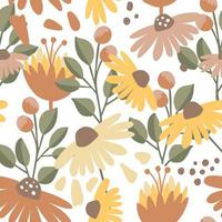 Flowers seamless pattern in pastel color vector