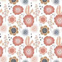 Seamless Pattern in hand drawn boho style vector