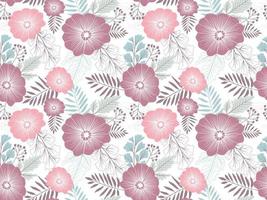 Abstract Floral seamless pattern in organic hand drawn boho style vector