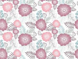 Abstract Floral seamless pattern in organic hand drawn boho style vector