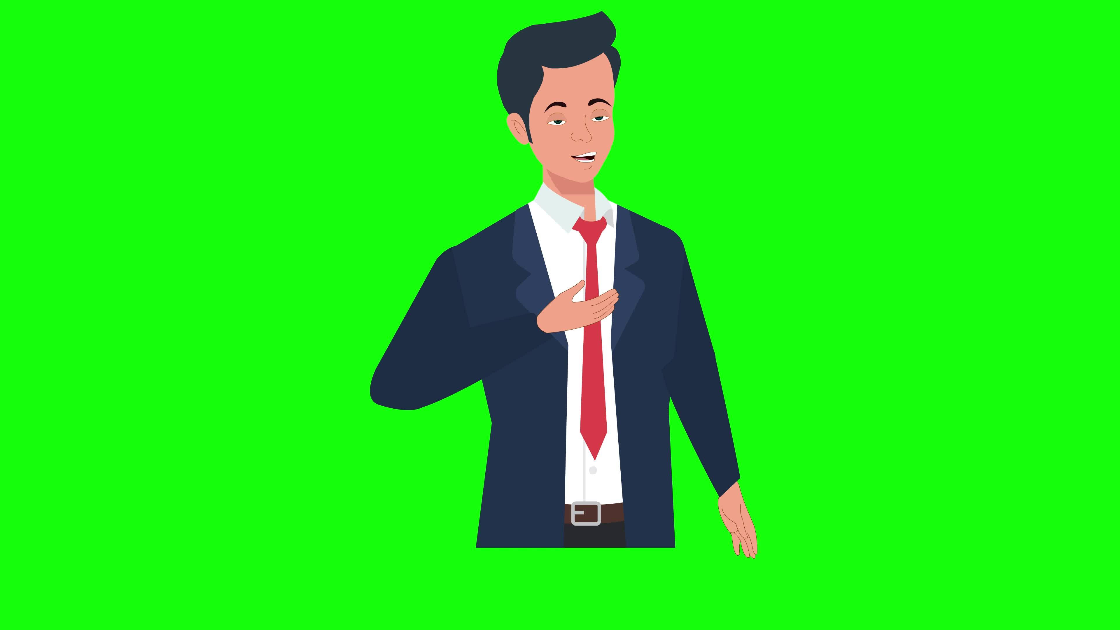 Business man cartoon character talking 4k animation green screen background  10803794 Stock Video at Vecteezy