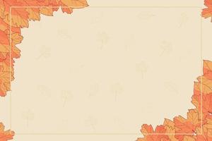 Autumn leaves background frame illustration vector