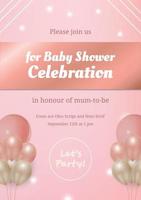 Baby shower party invitation card design vector