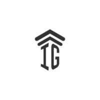 IG initial for law firm logo design vector