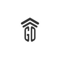 GO initial for law firm logo design vector