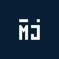 MJ initial monogram logo with geometric style vector