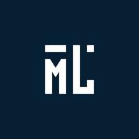 ML initial monogram logo with geometric style vector