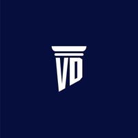 diseño de logotipo de monograma inicial vd para bufete de abogados vector