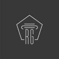 monograma inicial rg con diseño de logotipo de pilar monoline vector