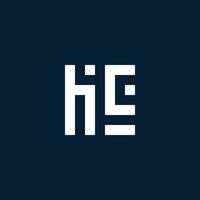 logotipo de monograma inicial hc con estilo geométrico vector