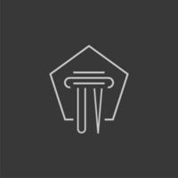 initial monogram UV with monoline pillar logo design vector