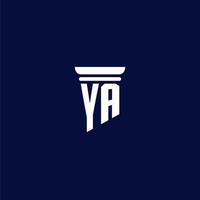 ya diseño de logotipo de monograma inicial para bufete de abogados vector