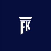 diseño de logotipo de monograma inicial fk para bufete de abogados vector