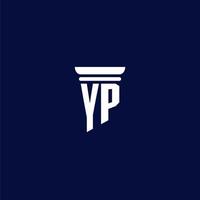 YP initial monogram logo design for law firm vector