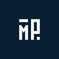 MP initial monogram logo with geometric style vector