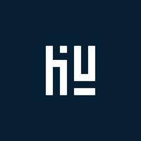 HU initial monogram logo with geometric style vector