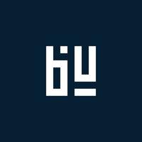 BU initial monogram logo with geometric style vector