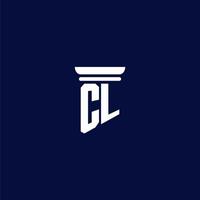 diseño de logotipo de monograma inicial cl para bufete de abogados vector