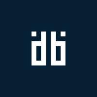 DB initial monogram logo with geometric style vector