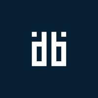 DB initial monogram logo with geometric style vector