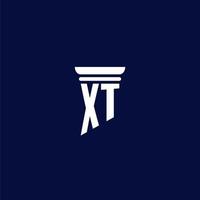 XT initial monogram logo design for law firm vector