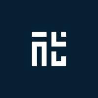 NT initial monogram logo with geometric style vector