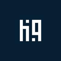 logotipo de monograma inicial hq con estilo geométrico vector