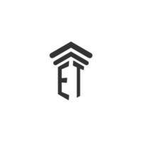 ET initial for law firm logo design vector