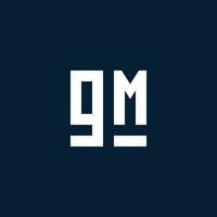 logotipo de monograma inicial gm con estilo geométrico vector