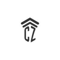 inicial de cz para el diseño del logotipo del bufete de abogados vector
