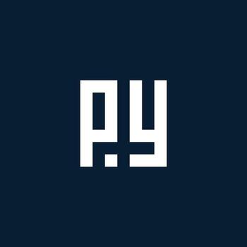 logotipo de monograma inicial py con estilo geométrico vector