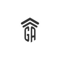 GA initial for law firm logo design vector