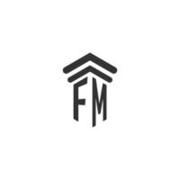 inicial de fm para el diseño del logotipo del bufete de abogados vector