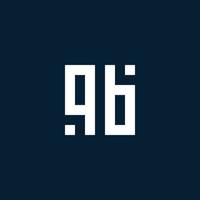 QB initial monogram logo with geometric style vector