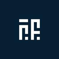 RF initial monogram logo with geometric style vector