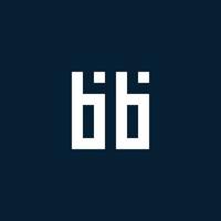 BB initial monogram logo with geometric style vector