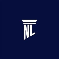 NL initial monogram logo design for law firm vector