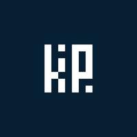 KP initial monogram logo with geometric style vector