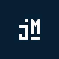 JM initial monogram logo with geometric style vector