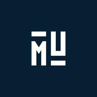 MU initial monogram logo with geometric style vector